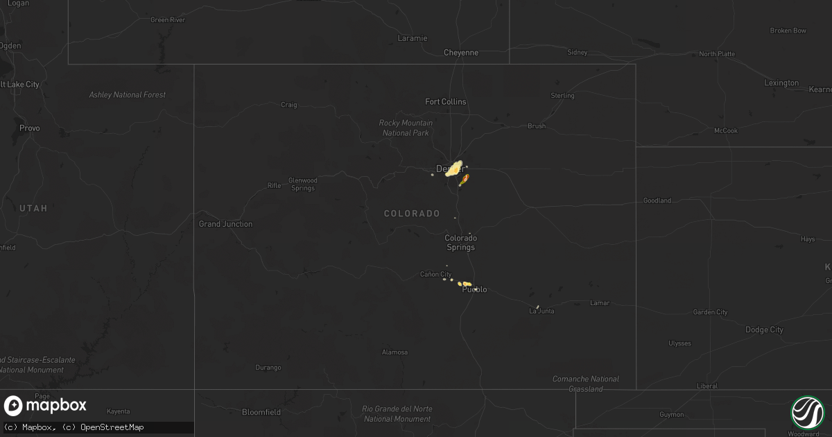 Hail map in Colorado on June 24, 2015