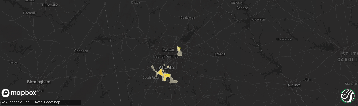 Hail map in Duluth, GA on June 24, 2015