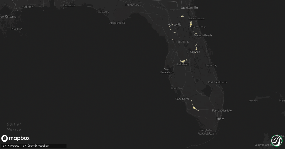 Hail map in Florida on June 24, 2015