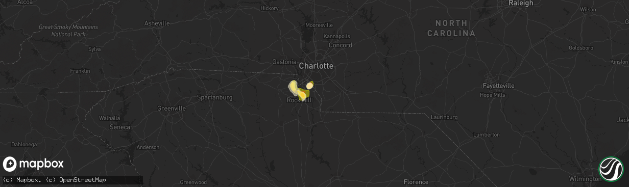 Hail map in Fort Mill, SC on June 24, 2015