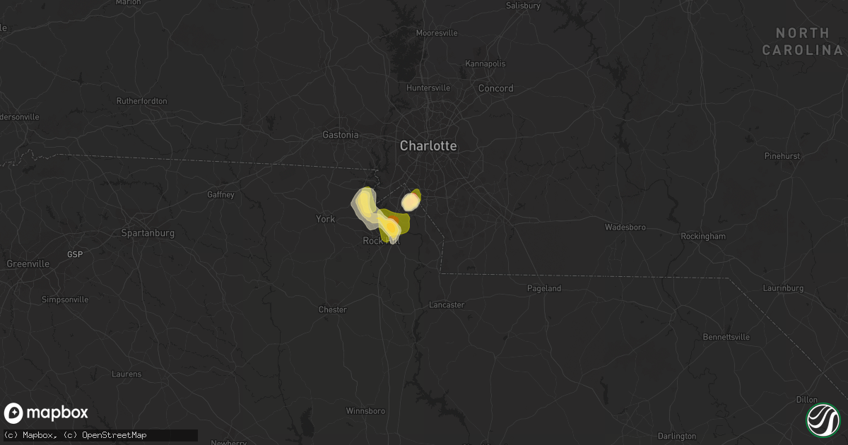 Hail map in Fort Mill, SC on June 24, 2015
