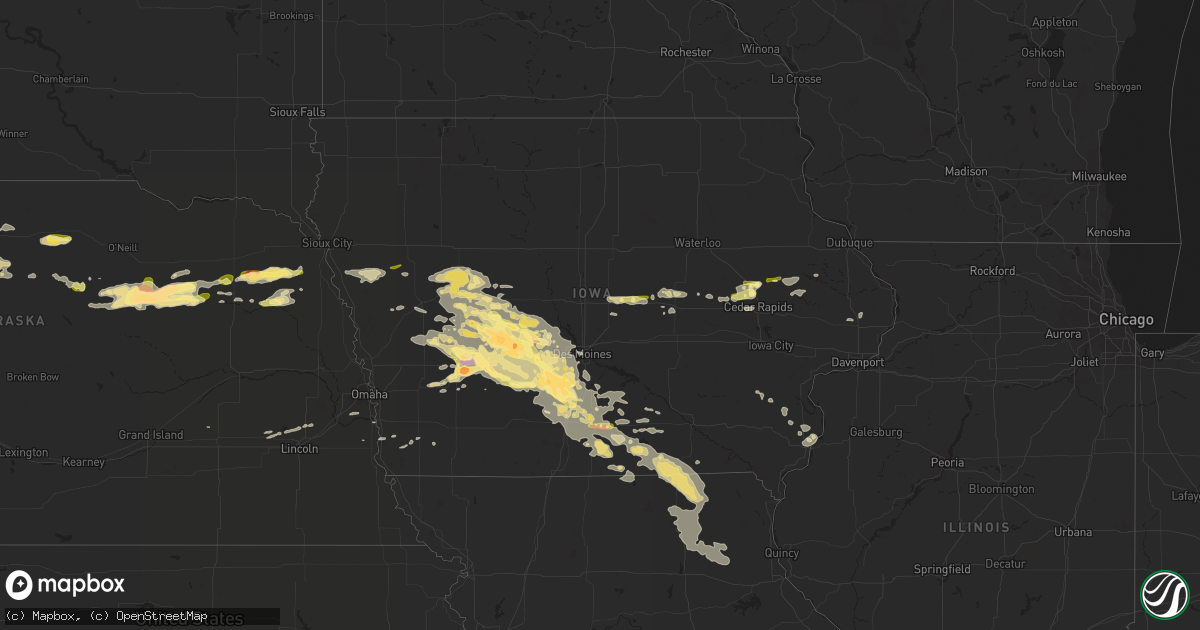 Hail map in Iowa on June 24, 2015