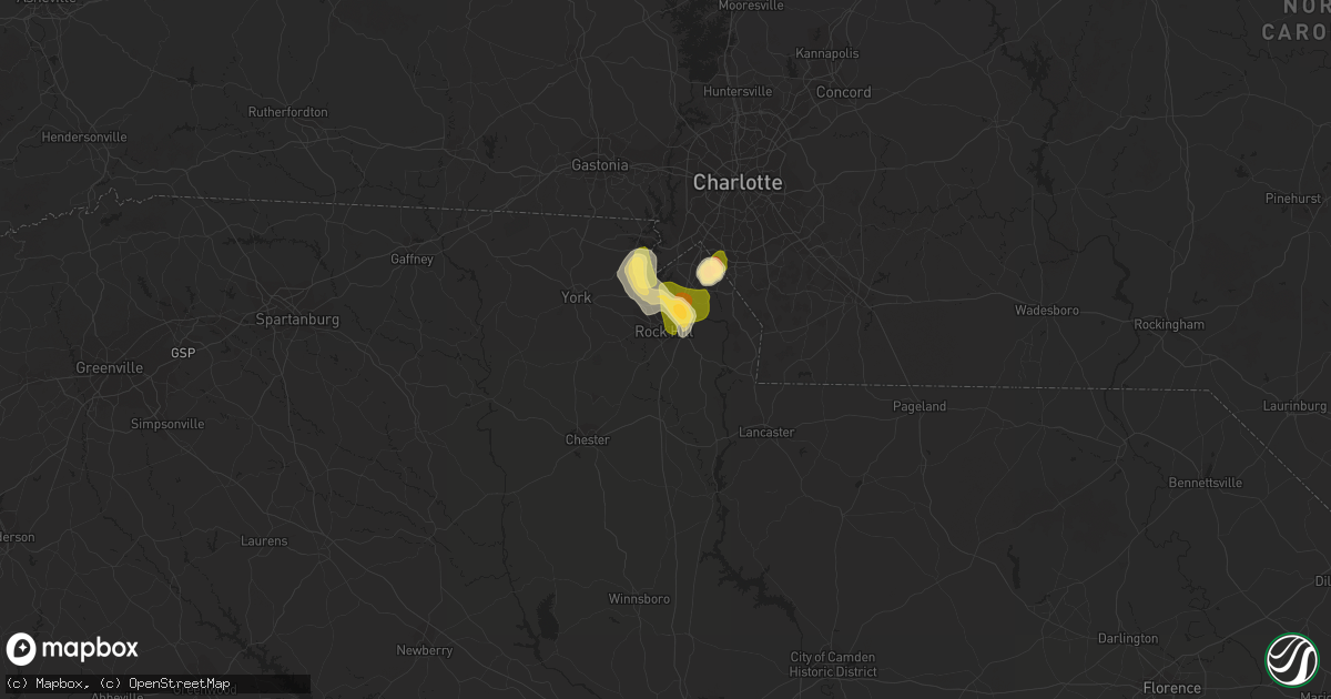 Hail map in Rock Hill, SC on June 24, 2015