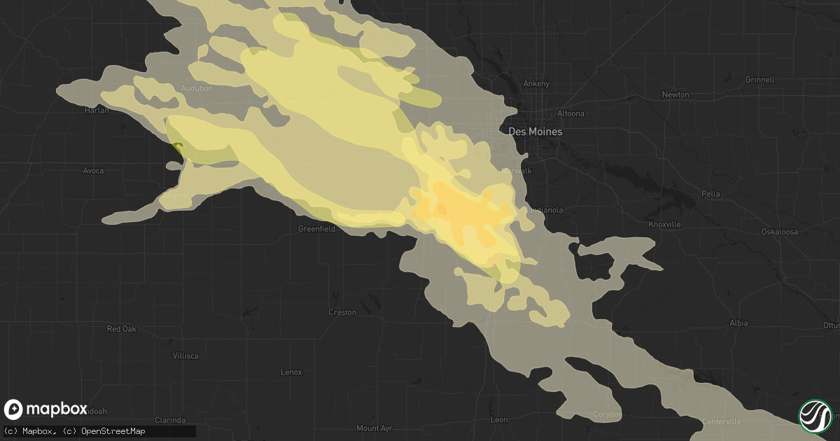 Hail map in Winterset, IA on June 24, 2015
