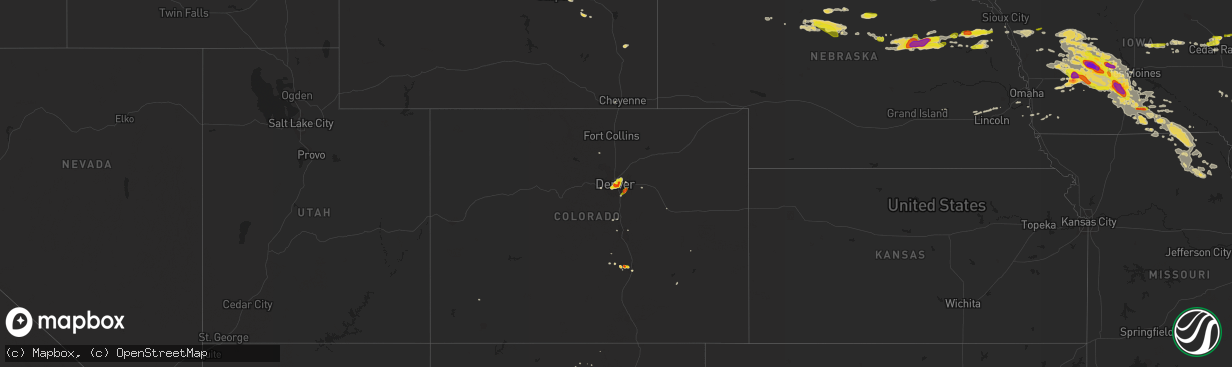 Hail map on June 24, 2015