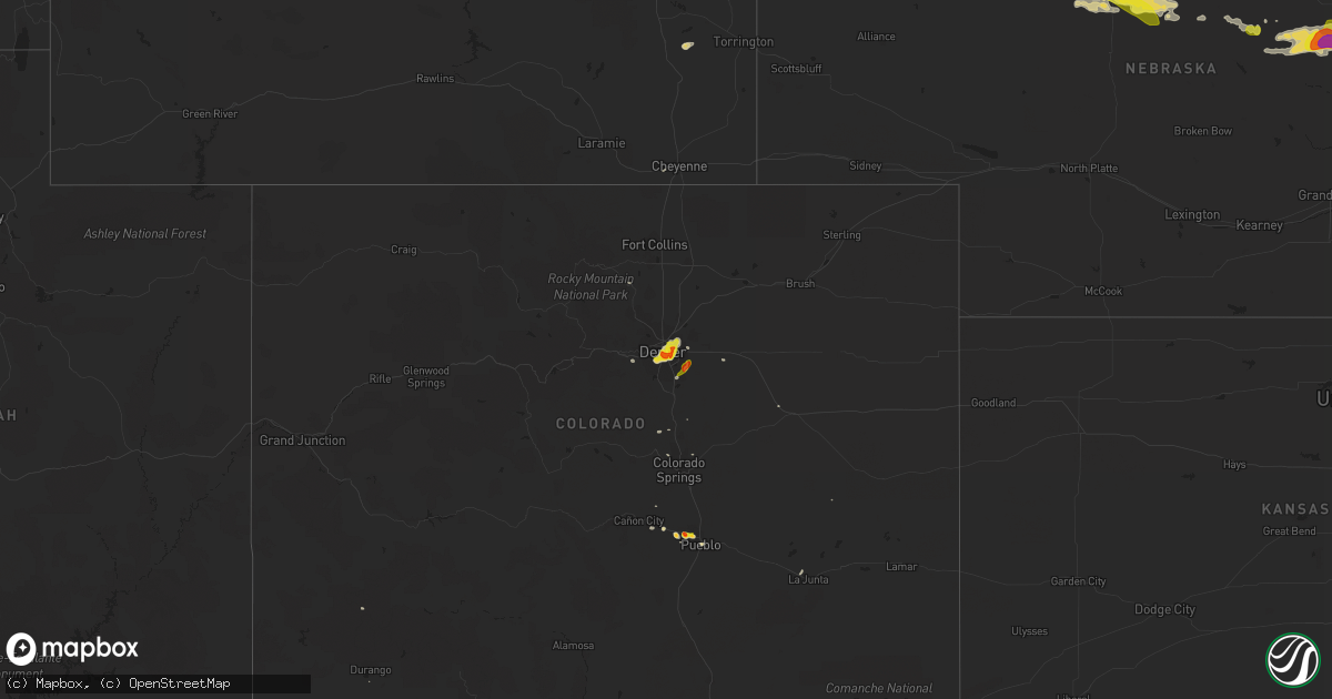 Hail map on June 24, 2015