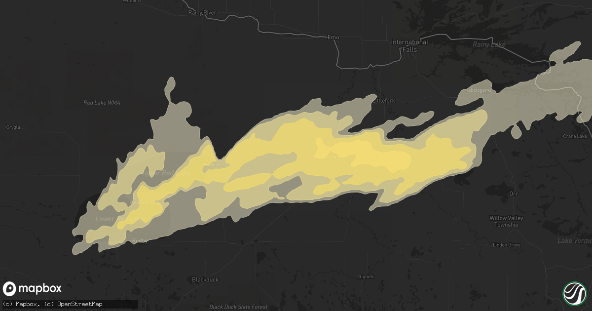 Hail map in Big Falls, MN on June 24, 2016