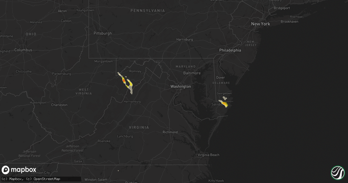 Hail map in Delaware on June 24, 2016