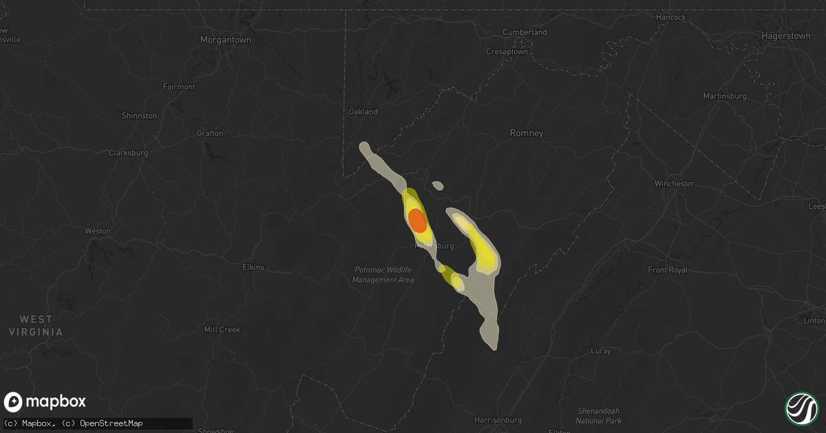 Hail map in Maysville, WV on June 24, 2016