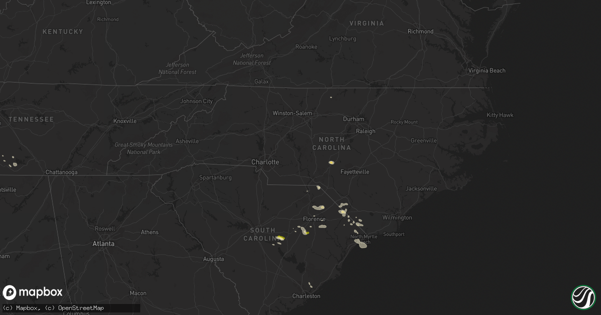 Hail map in North Carolina on June 24, 2016