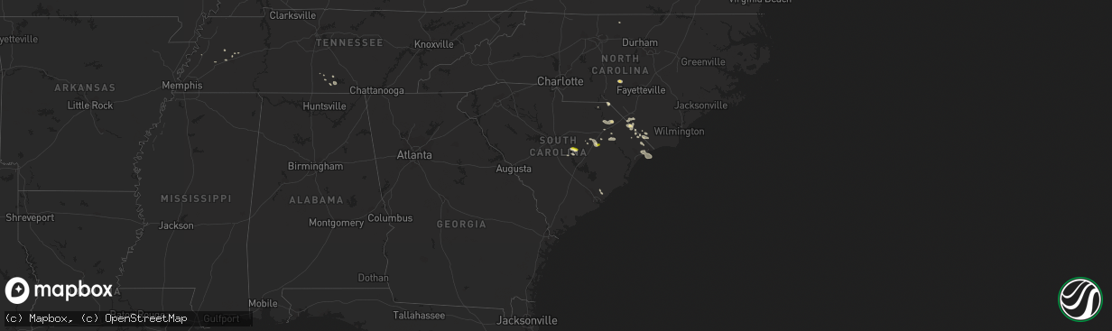 Hail map in South Carolina on June 24, 2016