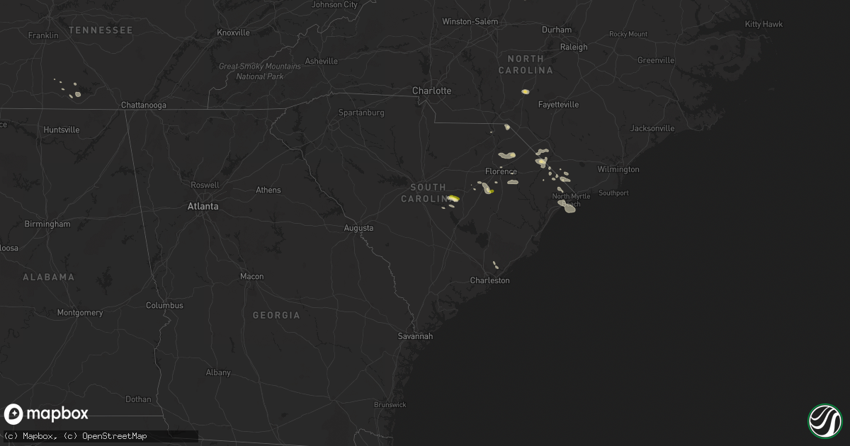 Hail map in South Carolina on June 24, 2016