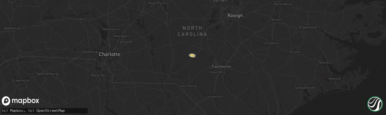 Hail map in Southern Pines, NC on June 24, 2016