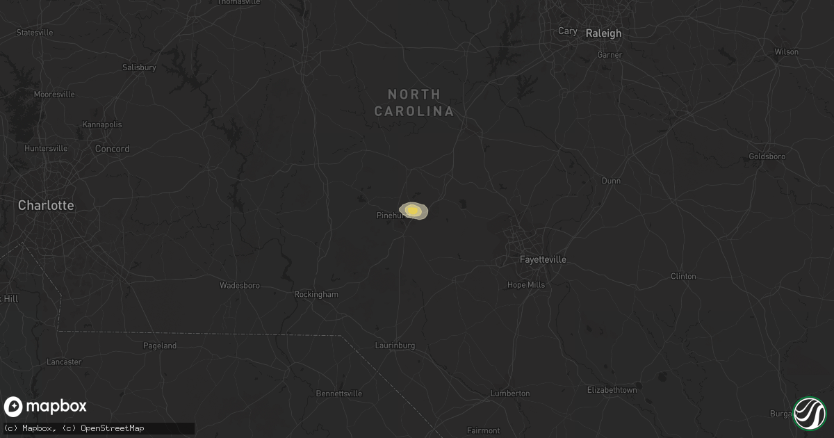 Hail map in Southern Pines, NC on June 24, 2016