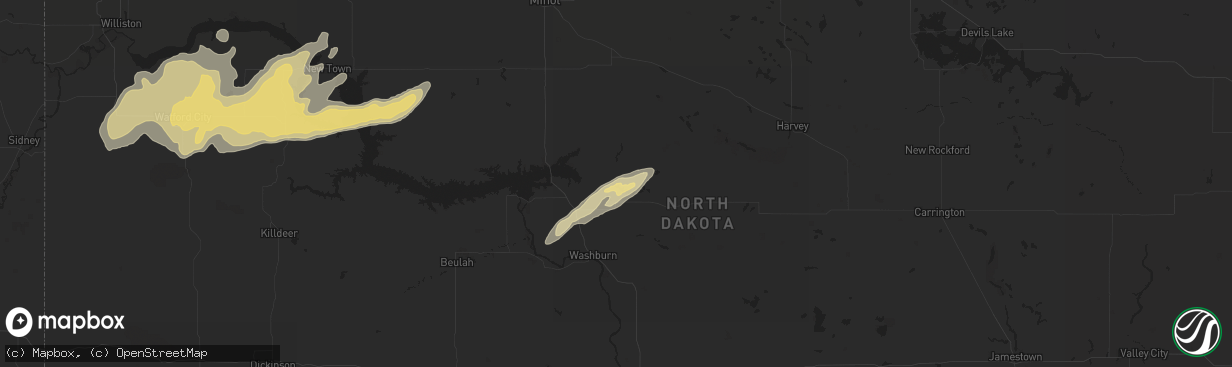 Hail map in Turtle Lake, ND on June 24, 2016