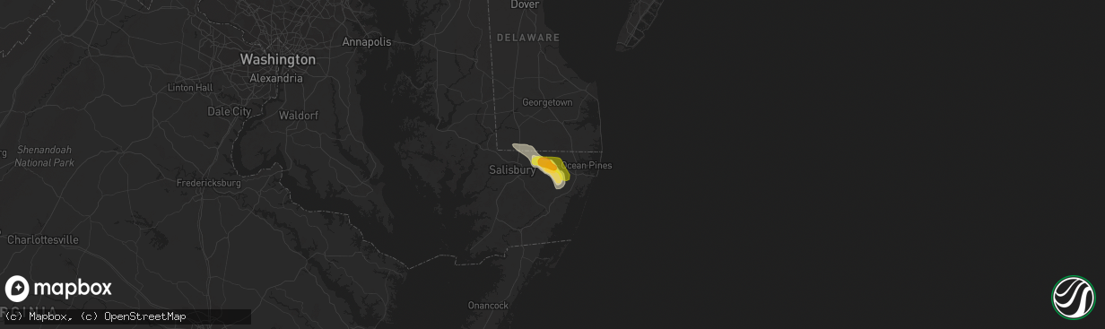 Hail map in Willards, MD on June 24, 2016