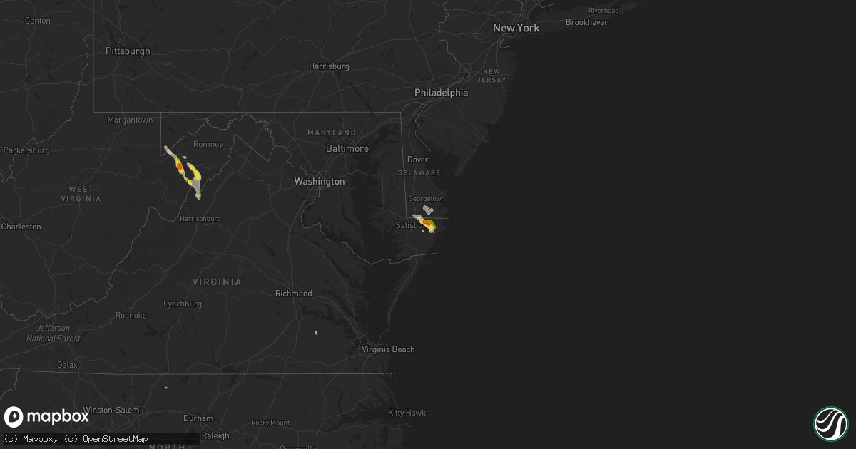 Hail map on June 24, 2016