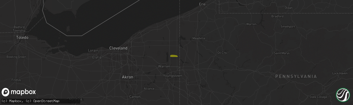 Hail map in Kinsman, OH on June 24, 2017