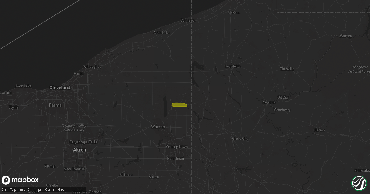 Hail map in Kinsman, OH on June 24, 2017