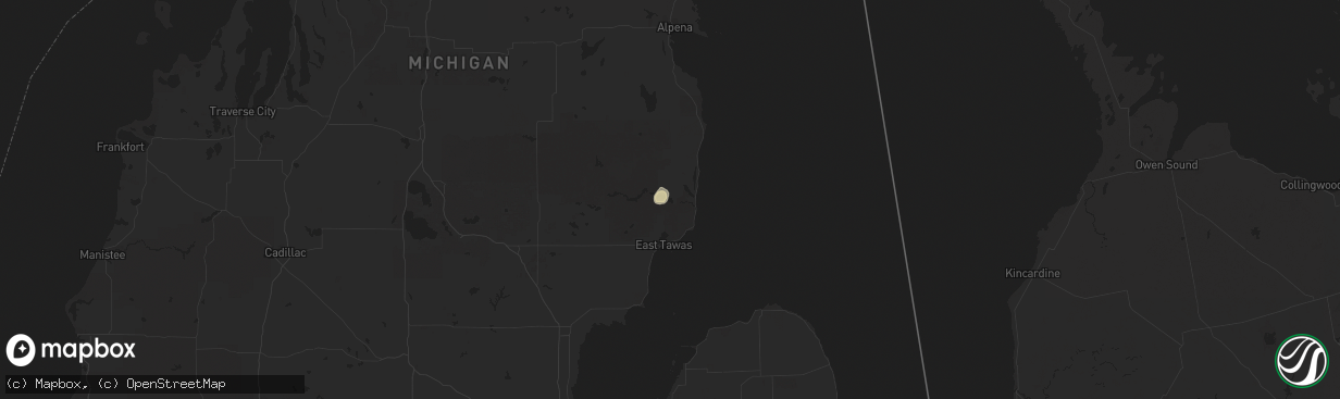 Hail map in Oscoda, MI on June 24, 2017