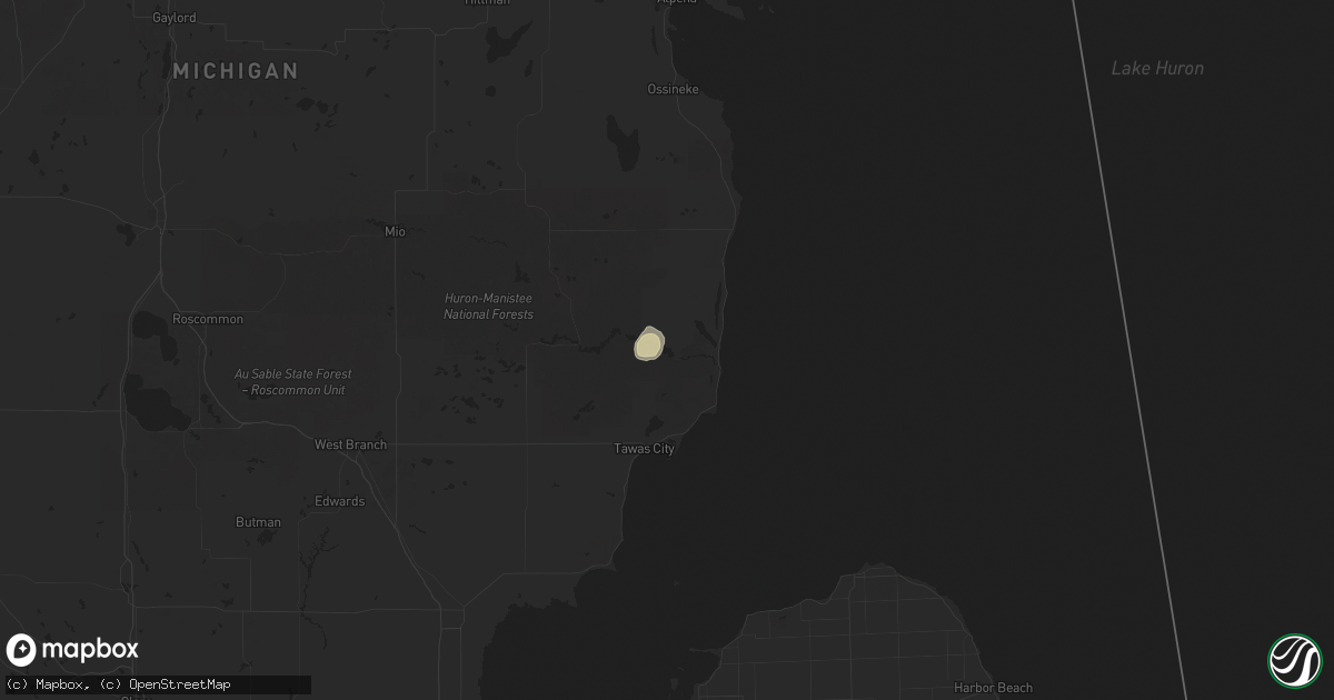 Hail map in Oscoda, MI on June 24, 2017