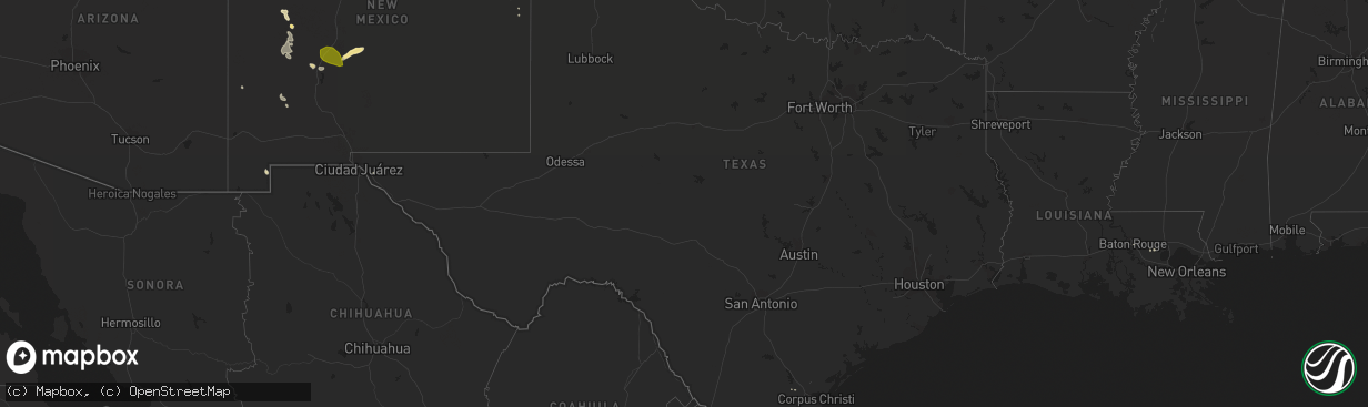 Hail map in Texas on June 24, 2017