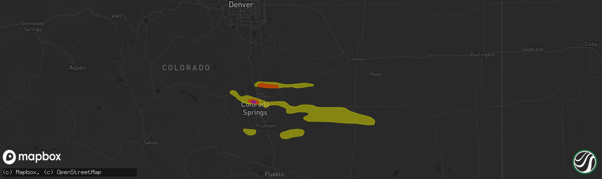 Hail map in Calhan, CO on June 24, 2018