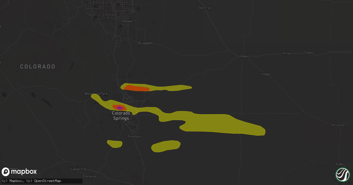 Hail map in Calhan, CO on June 24, 2018