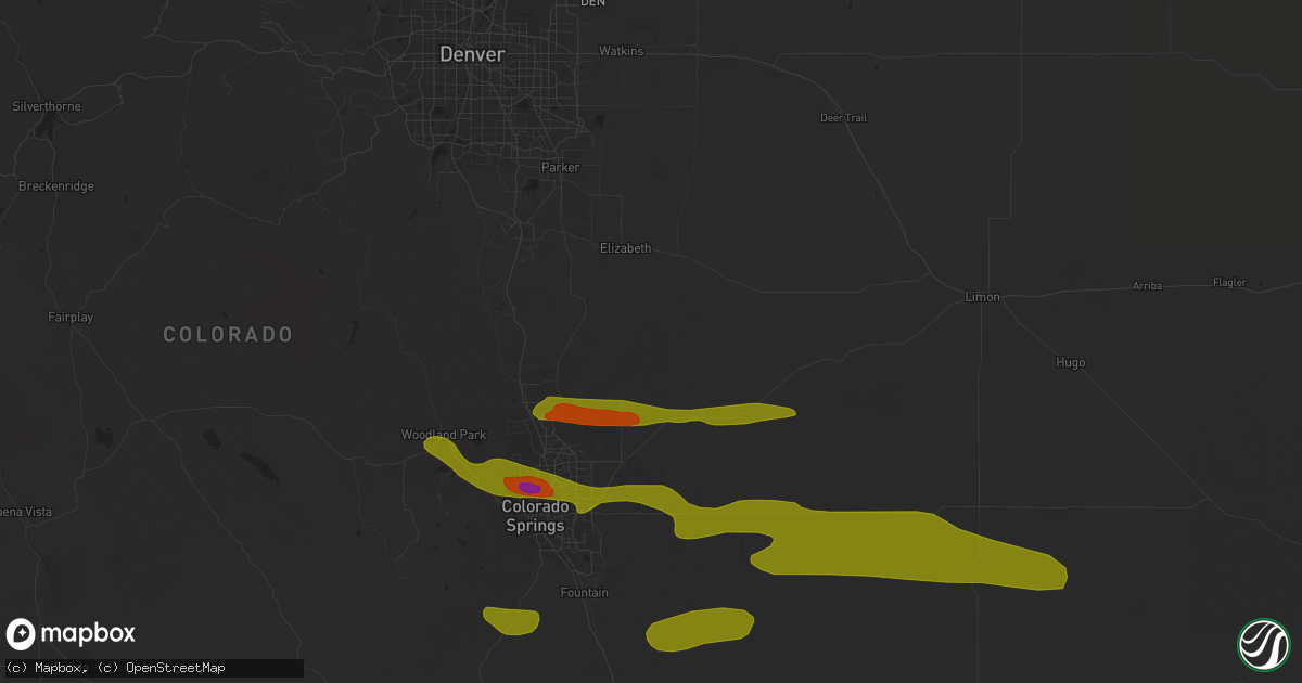 Hail map in Elbert, CO on June 24, 2018