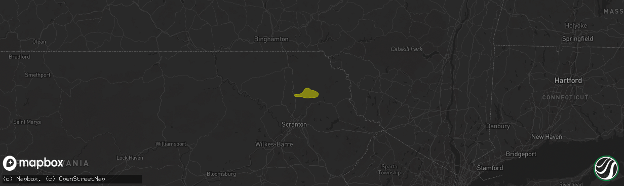 Hail map in Forest City, PA on June 24, 2018