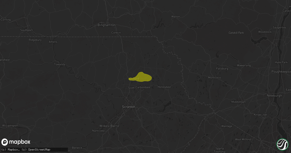 Hail map in Forest City, PA on June 24, 2018
