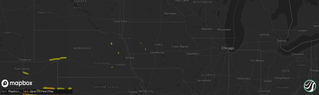 Hail map in Iowa on June 24, 2018