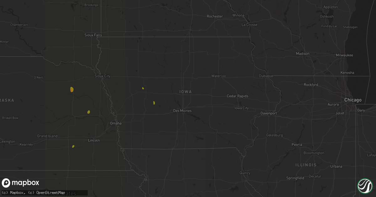 Hail map in Iowa on June 24, 2018