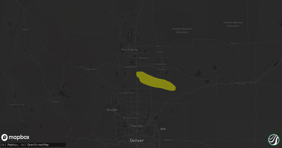Hail map in Johnstown, CO on June 24, 2018