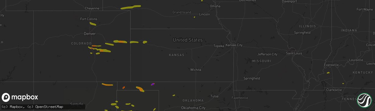 Hail map in Kansas on June 24, 2018