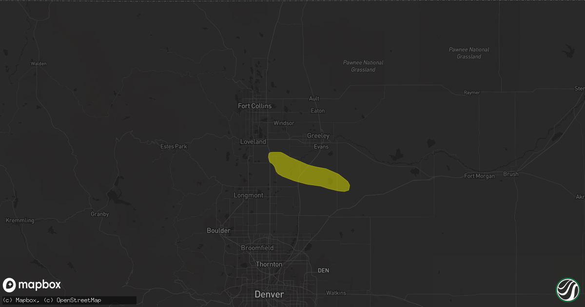 Hail map in Milliken, CO on June 24, 2018