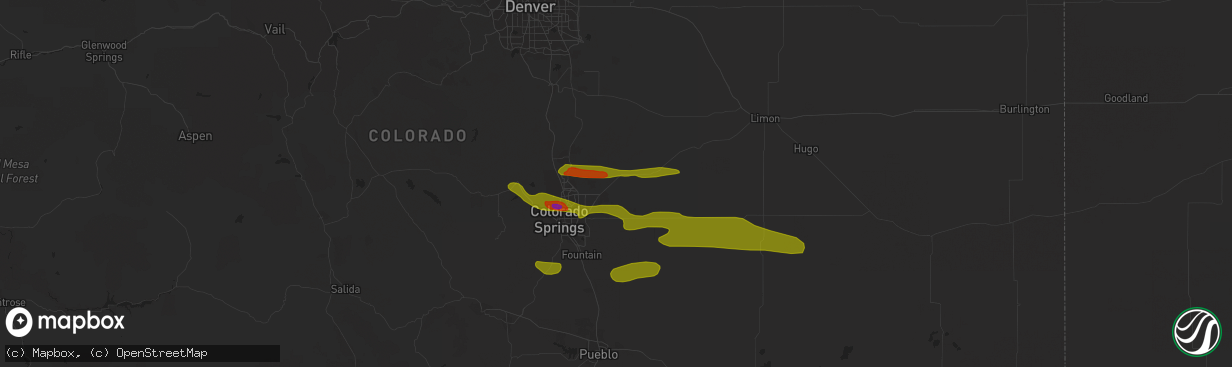 Hail map in Peyton, CO on June 24, 2018