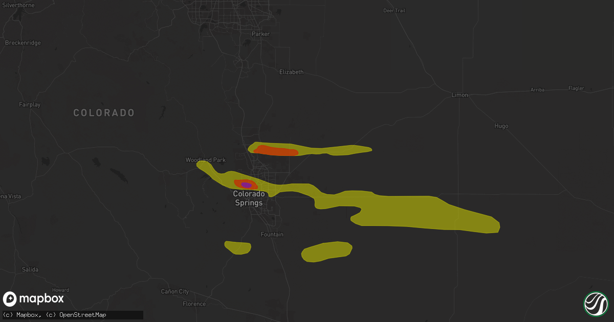 Hail map in Peyton, CO on June 24, 2018