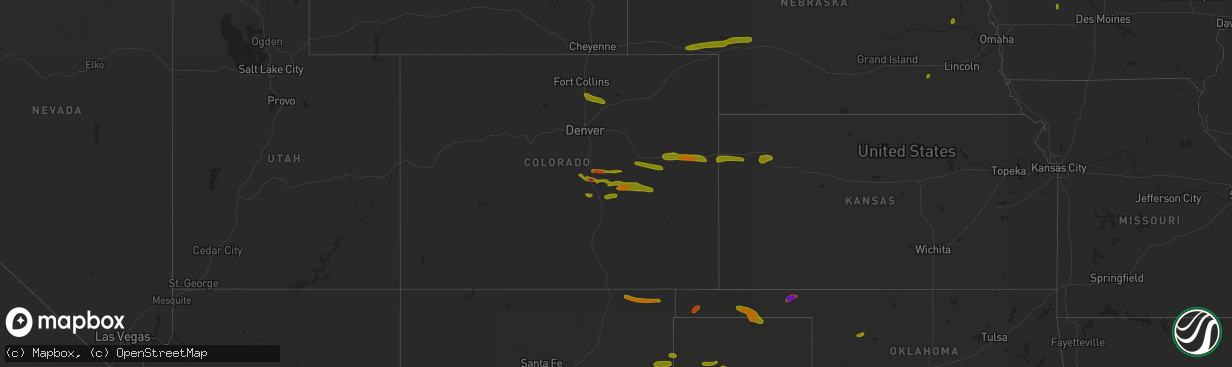 Hail map on June 24, 2018