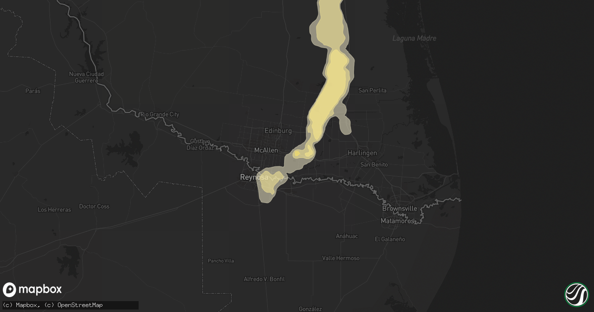 Hail map in Donna, TX on June 24, 2019