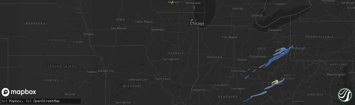 Hail map in Illinois on June 24, 2019