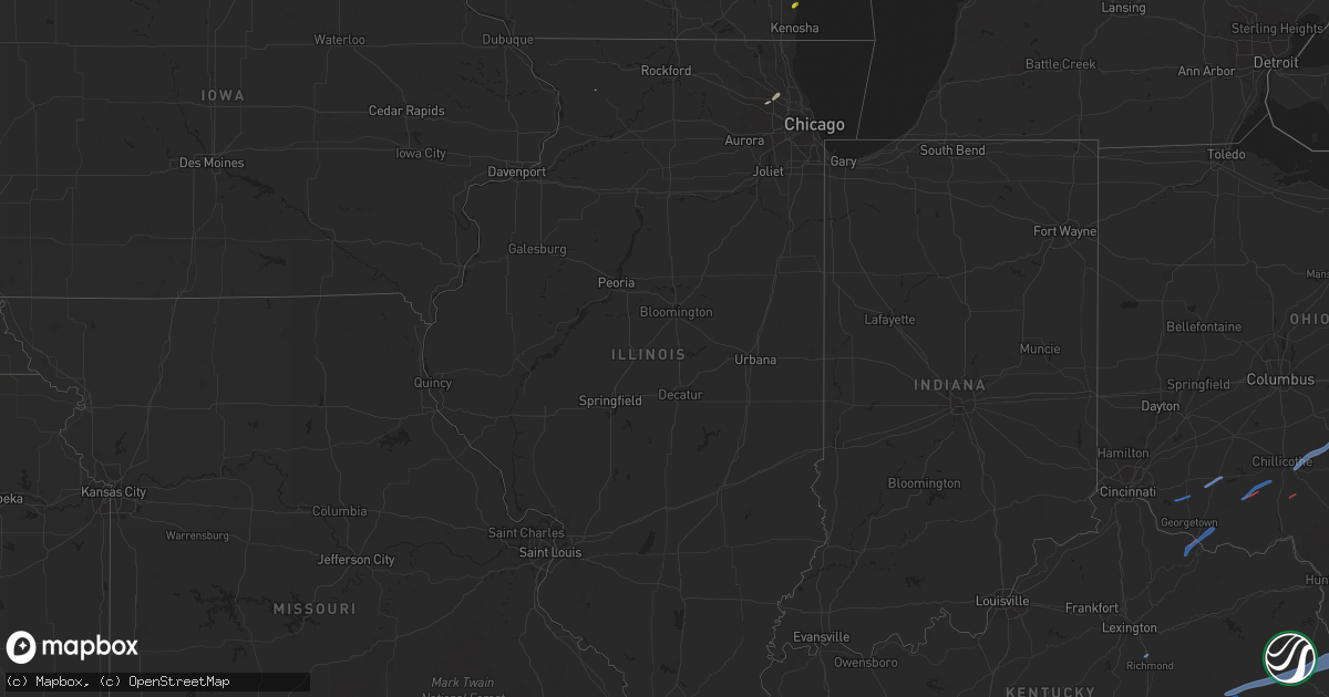 Hail map in Illinois on June 24, 2019