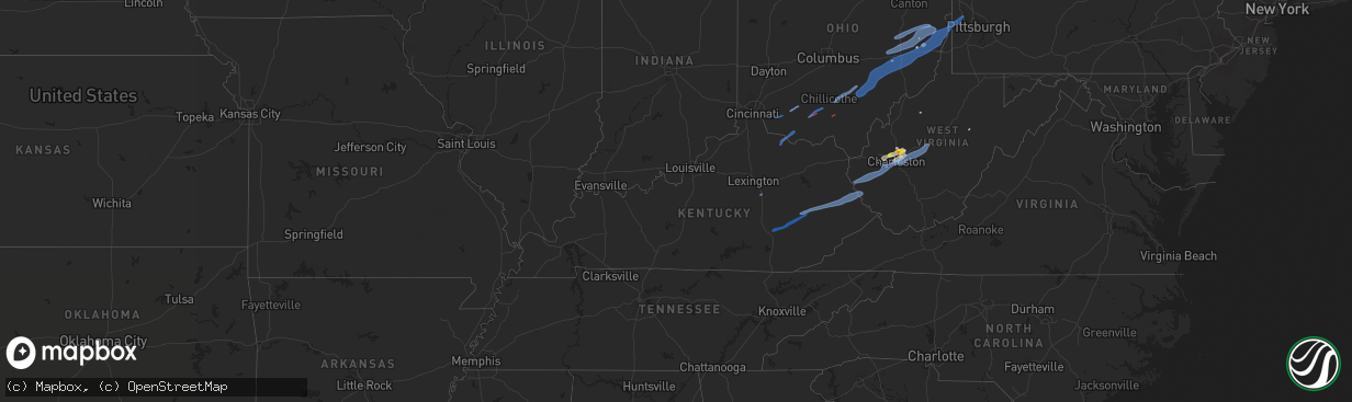 Hail map in Kentucky on June 24, 2019