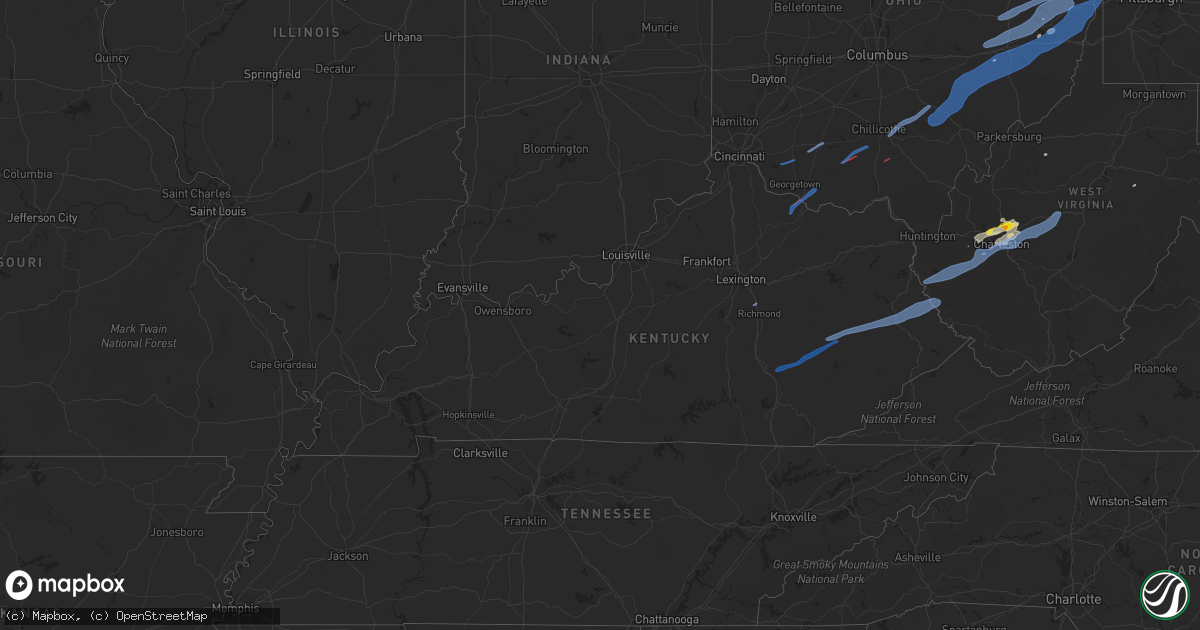Hail map in Kentucky on June 24, 2019