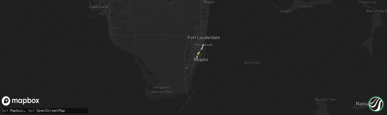 Hail map in Miami, FL on June 24, 2019