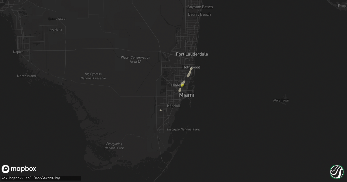 Hail map in Miami, FL on June 24, 2019