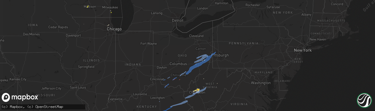 Hail map in Ohio on June 24, 2019