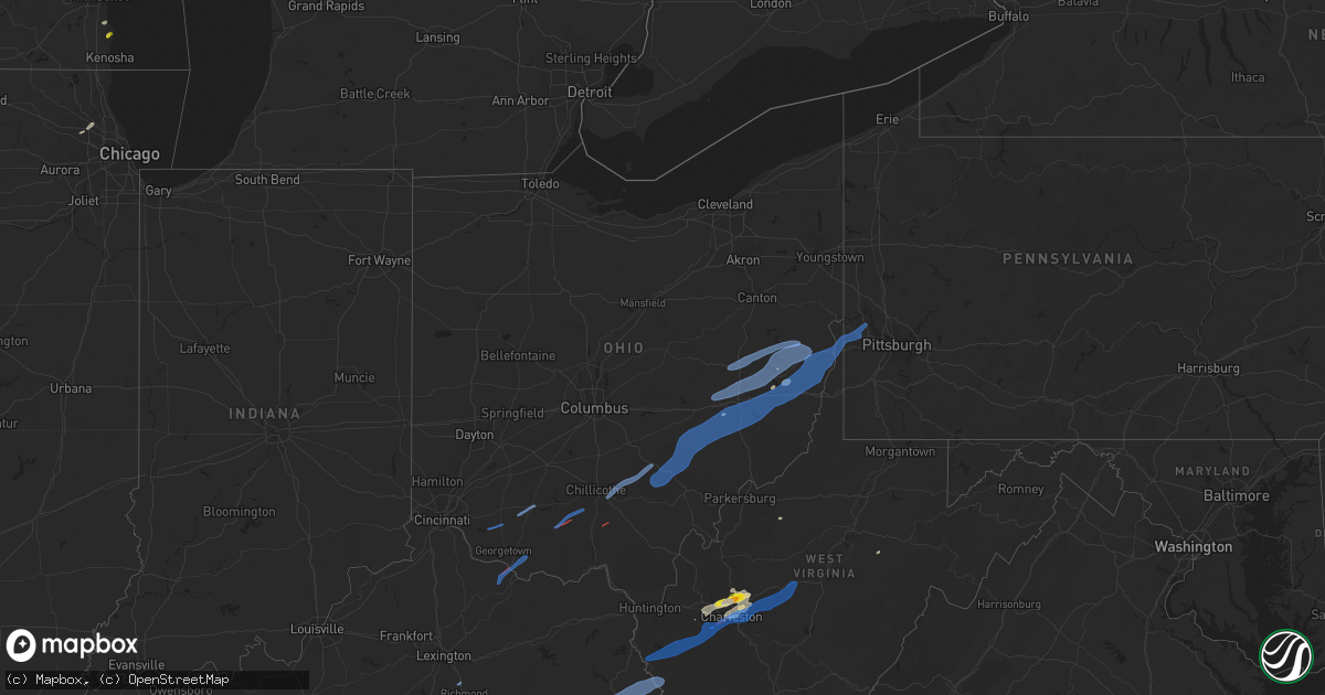 Hail map in Ohio on June 24, 2019