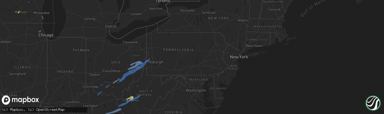 Hail map in Pennsylvania on June 24, 2019