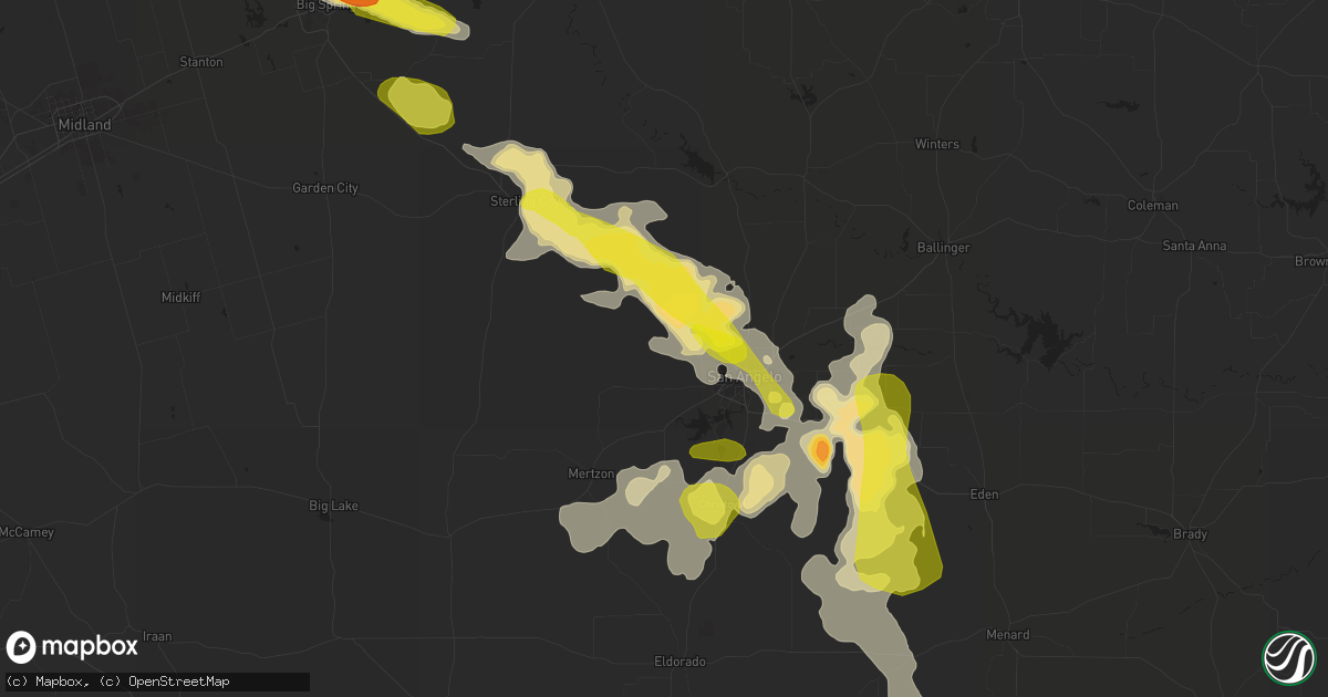 Hail map in San Angelo, TX on June 24, 2019